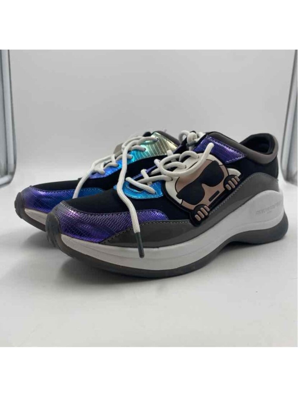Karl Lagerfeld Women's Shoe Size 7 Black Iridescent Sneakers